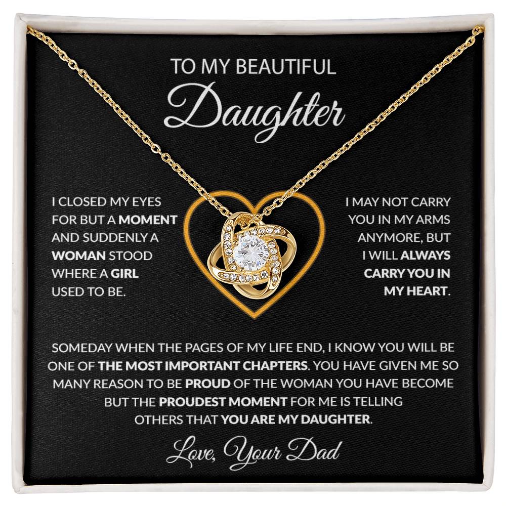 To My Daughter Necklace, Gift For Daughter From Dad, Daughter Father Necklace 8_12_Black