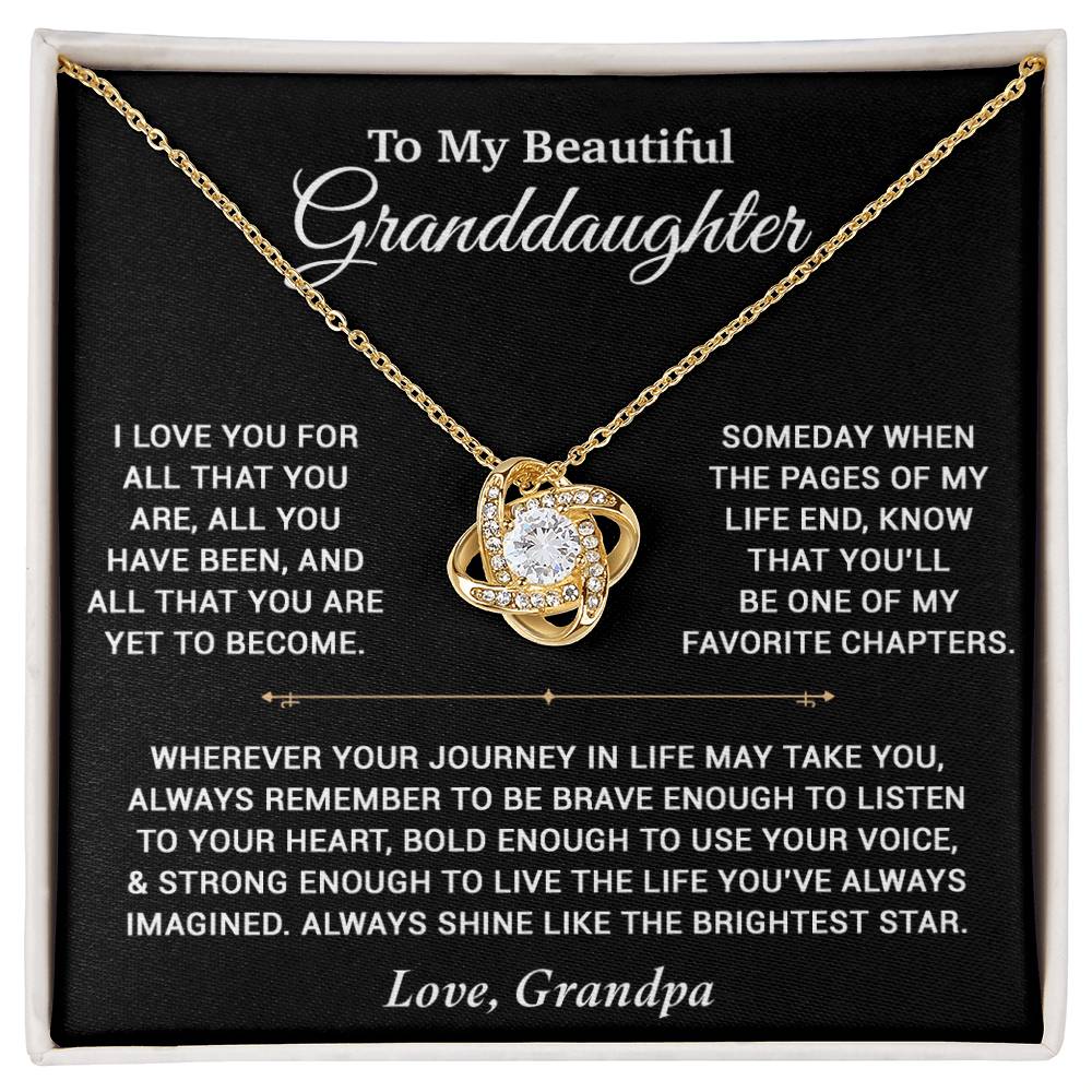 To My Granddaughter Necklace, Birthday Gift For Granddaughter, Birthday Gifts 12_6_Black