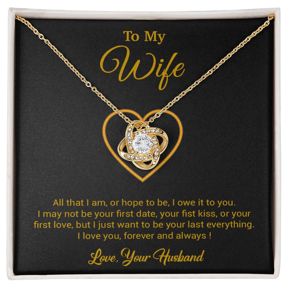 To My Wife Necklace, Gift For Wife, Anniversary Gift For Wife, Necklace For Wife 24_3_Gold