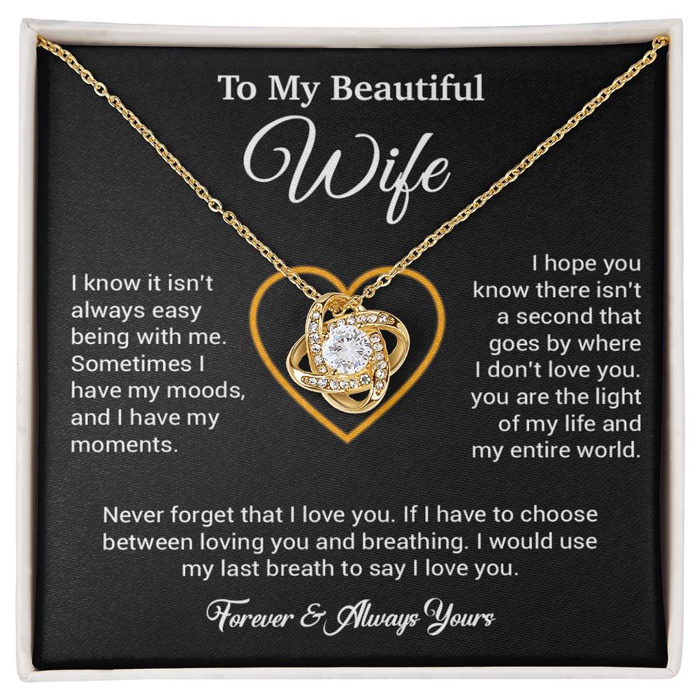 To My Wife Necklace, Gift For Wife, Anniversary Gift For Wife, Necklace For Wife 25_5_Black
