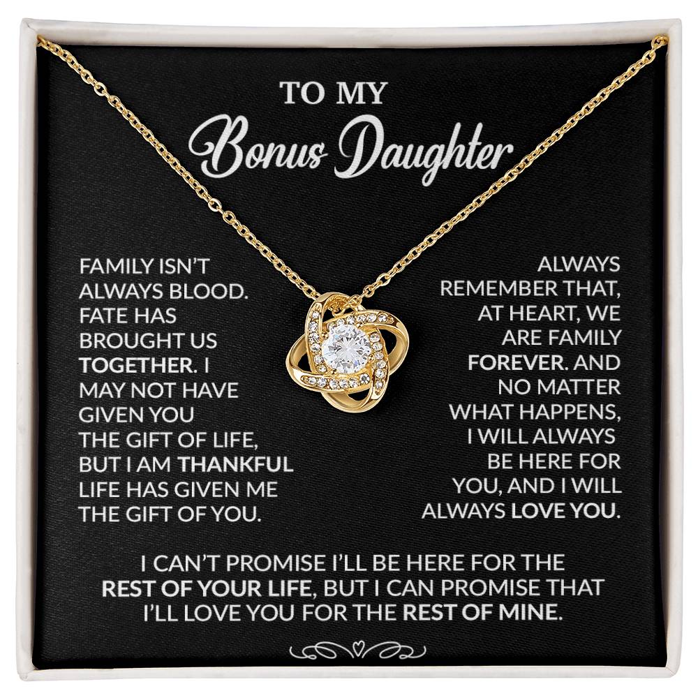 To My Bonus Daughter Necklace, Gift for Bonus Daughter, Step Daughter Birthday 30_9_Black