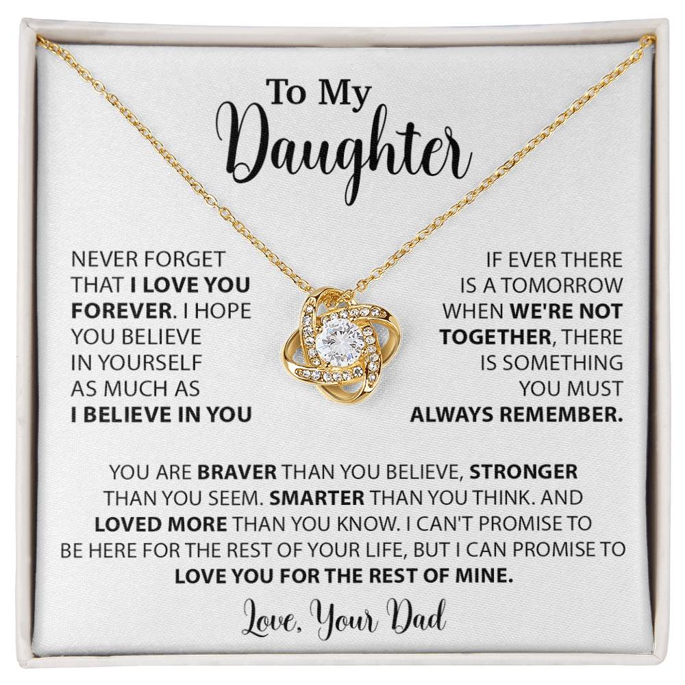 To My Daughter Necklace Gift for Daughter from Dad,Daughter Father Necklace 14_4_White