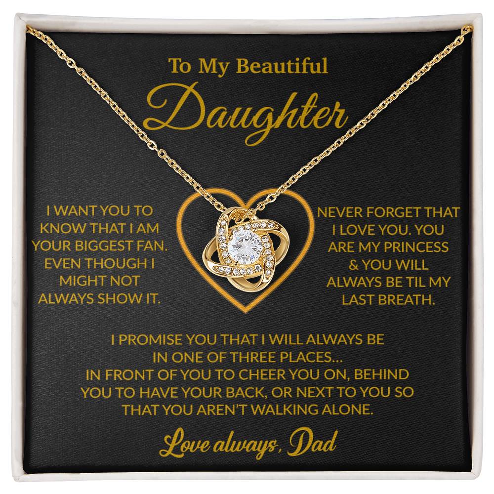 To My Daughter Necklace, Gift for Daughter from Dad, Father Daughter Necklace 17_6_Gold