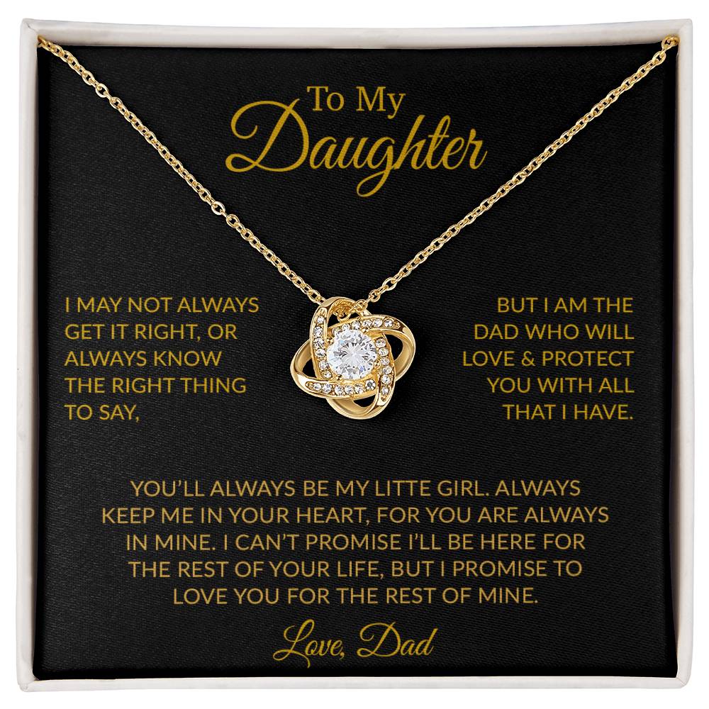 To My Daughter Necklace Gift for Daughter from Dad,Daughter Father Necklace 17_6_Gold