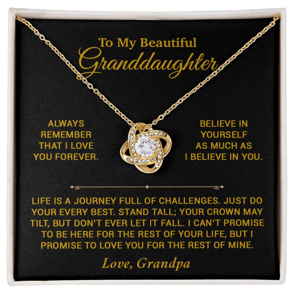 To My Granddaughter Necklace, Birthday Gift For Granddaughter, Birthday Gifts 7_6_Gold