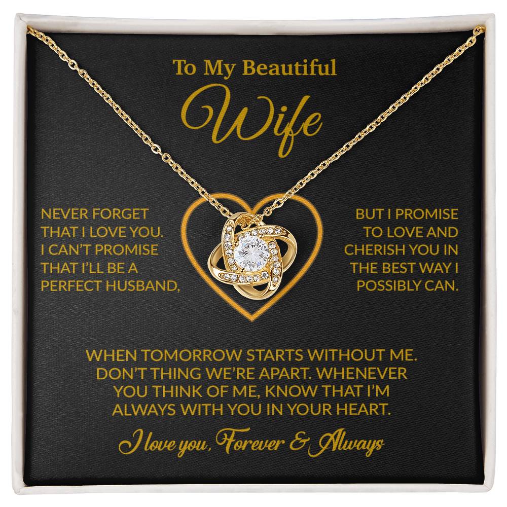 To My Wife Necklace, Gift For Wife, Anniversary Gift For Wife, Necklace For Wife 14_6_Gold