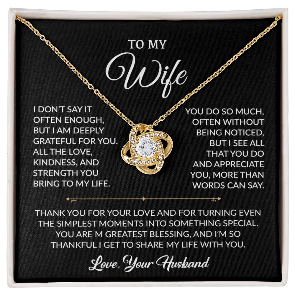 To My Wife Necklace, Gift For Wife, Anniversary Gift For Wife, Necklace For Wife 2_9_Black