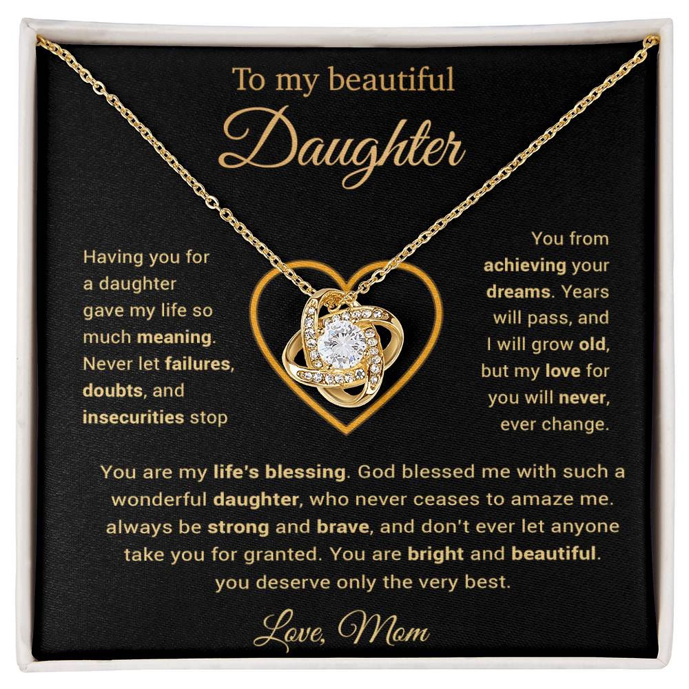 To My Daughter Necklace, Gift for Daughter from Mom, Daughter Mother Necklace 25_3_Gold