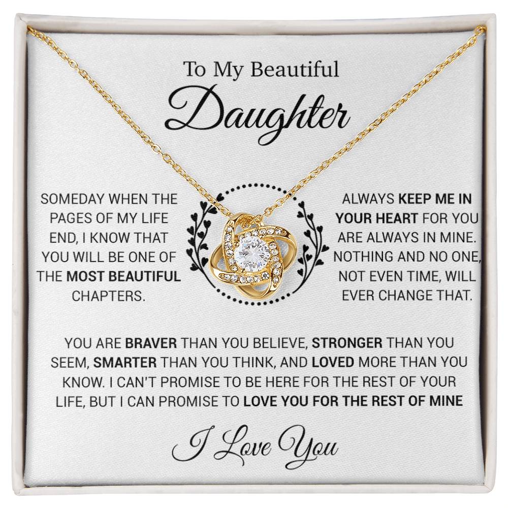 To My Daughter Necklace, Gift for Daughter from Dad, Daughter Father Necklace 15_12_White