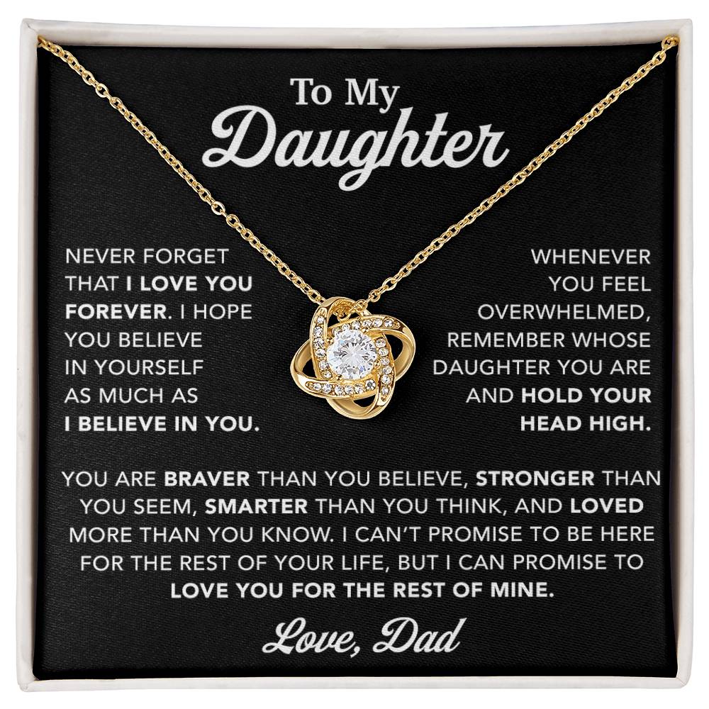 To My Daughter Necklace, Gift for Daughter from Dad, Father Daughter Necklace 26_10_Black