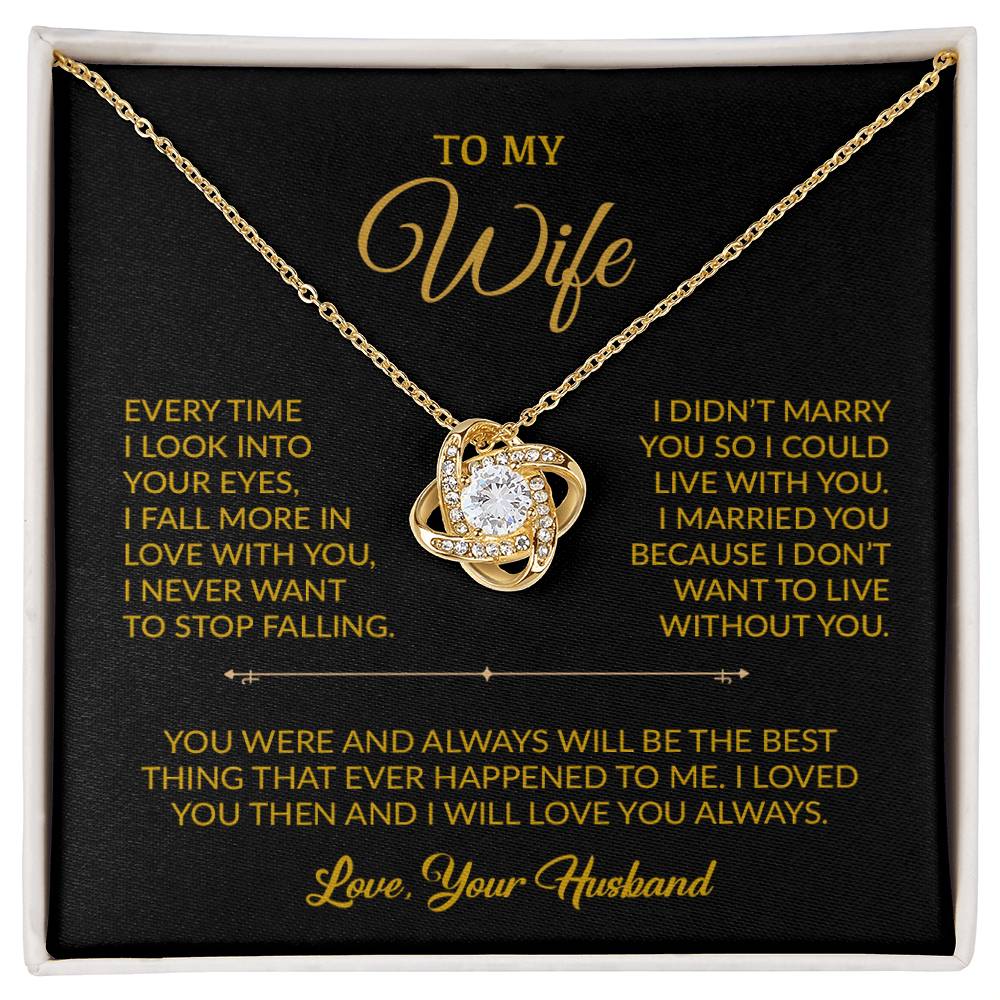 To My Wife Necklace, Gift For Wife, Anniversary Gift For Wife, Necklace For Wife 8_9_Gold