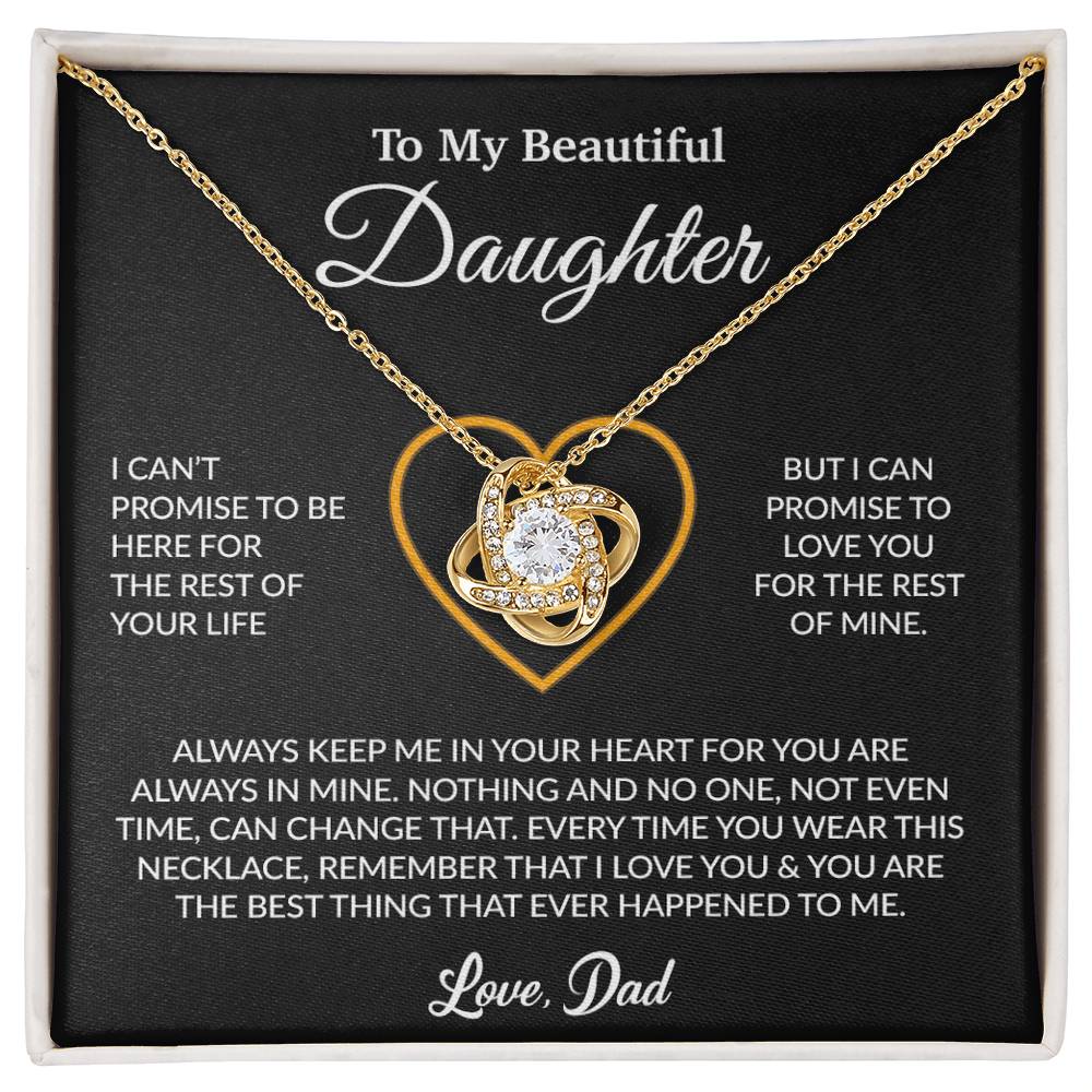 To My Daughter Necklace, Gift for Daughter from Dad, Father Daughter Necklace 6_6_Black