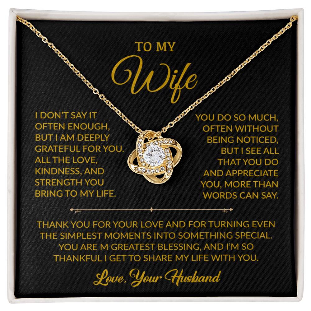 To My Wife Necklace, Gift For Wife, Anniversary Gift For Wife, Necklace For Wife 2_9_Gold