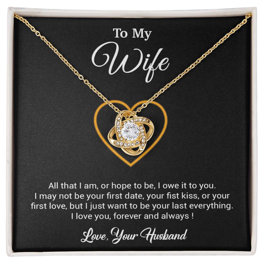 To My Wife Necklace, Gift For Wife, Anniversary Gift For Wife, Necklace For Wife 24_3_Black