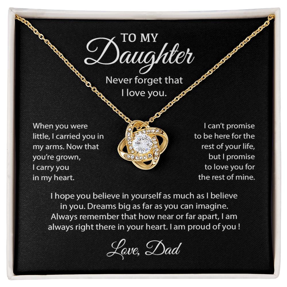 To My Daughter Necklace, Gift for Daughter from Dad, Father Daughter Necklace 10_6_Black