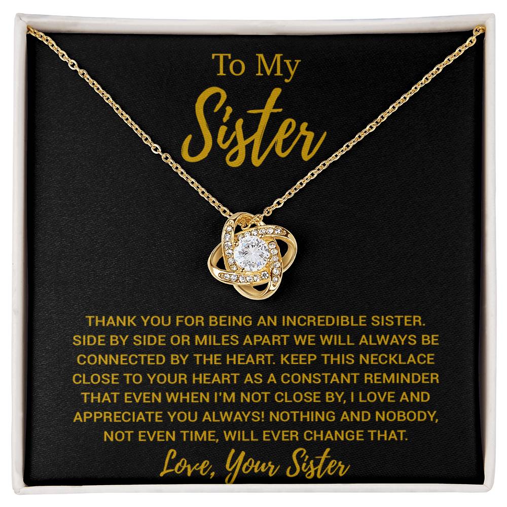To My Sister Necklace, Brother to Sister, Birthday gift For Sister from Brother 13_8_Gold