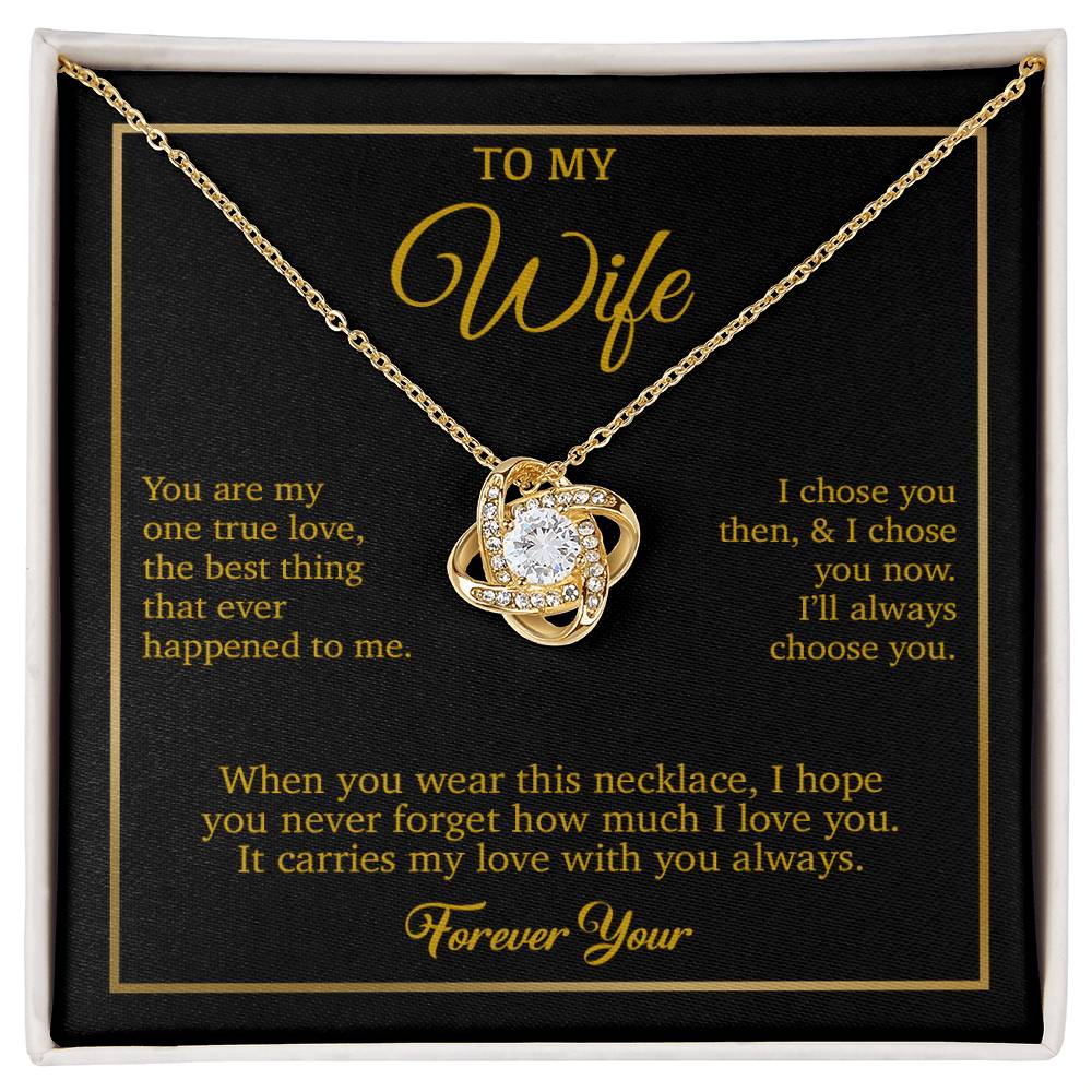 To My Wife Necklace, Gift For Wife, Anniversary Gift For Wife, Necklace For Wife 14_8_Gold