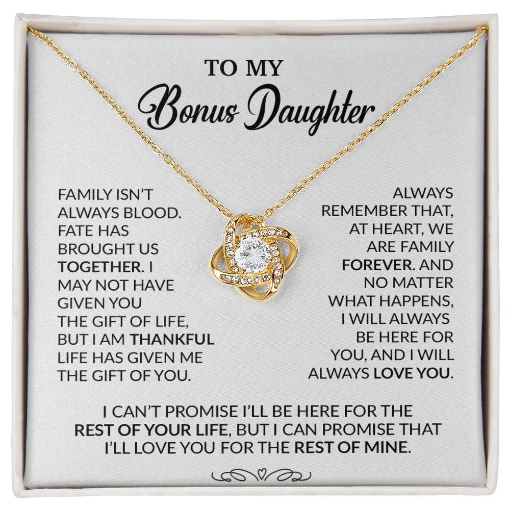 To My Bonus Daughter Necklace, Gift for Bonus Daughter, Step Daughter Birthday 30_9_White