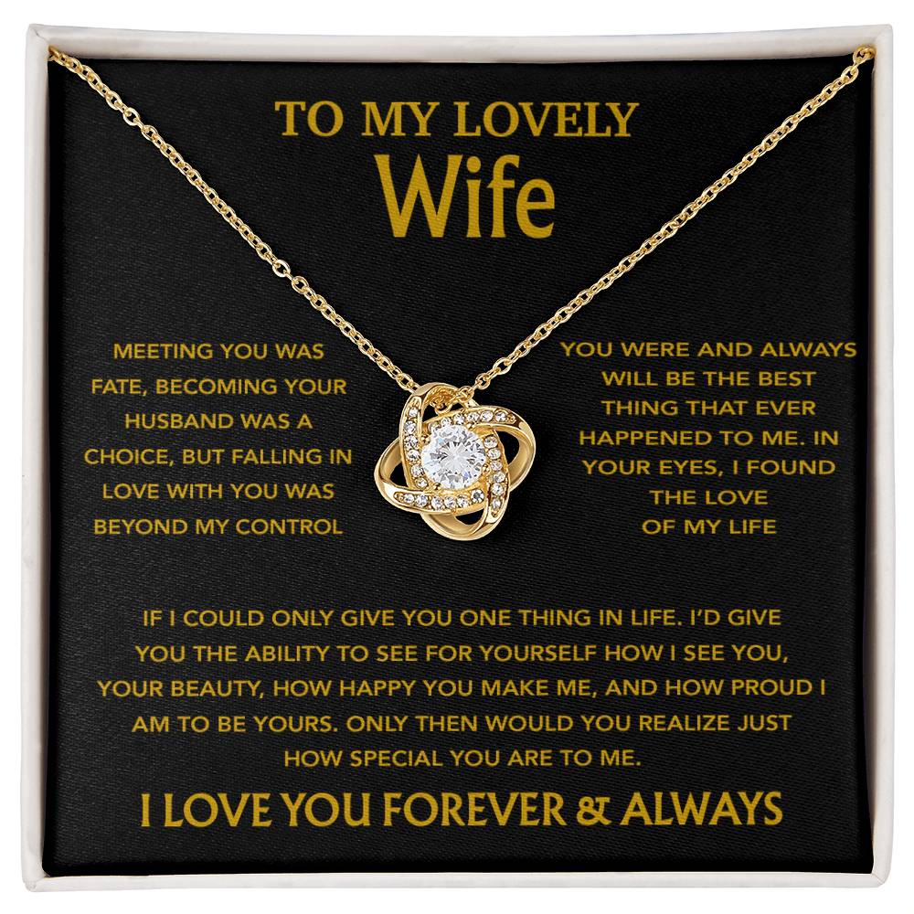 To My Wife Necklace, Christmas Gifts For Wife, Anniversary Cute Gift For Wife_Gold