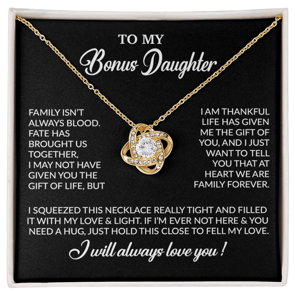 To My Bonus Daughter Necklace, Gift for Bonus Daughter, Step Daughter Birthday 7_11_Black