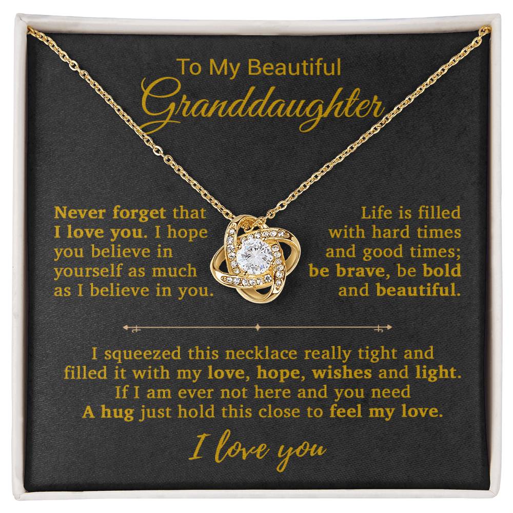 To My Granddaughter Necklace, Birthday Gift For Granddaughter, Birthday Gifts 14_9_Gold