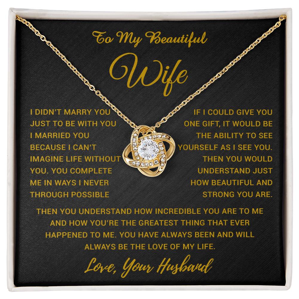 To My Wife Necklace, Gift For Wife, Anniversary Gift For Wife, Necklace For Wife 19_5_Gold
