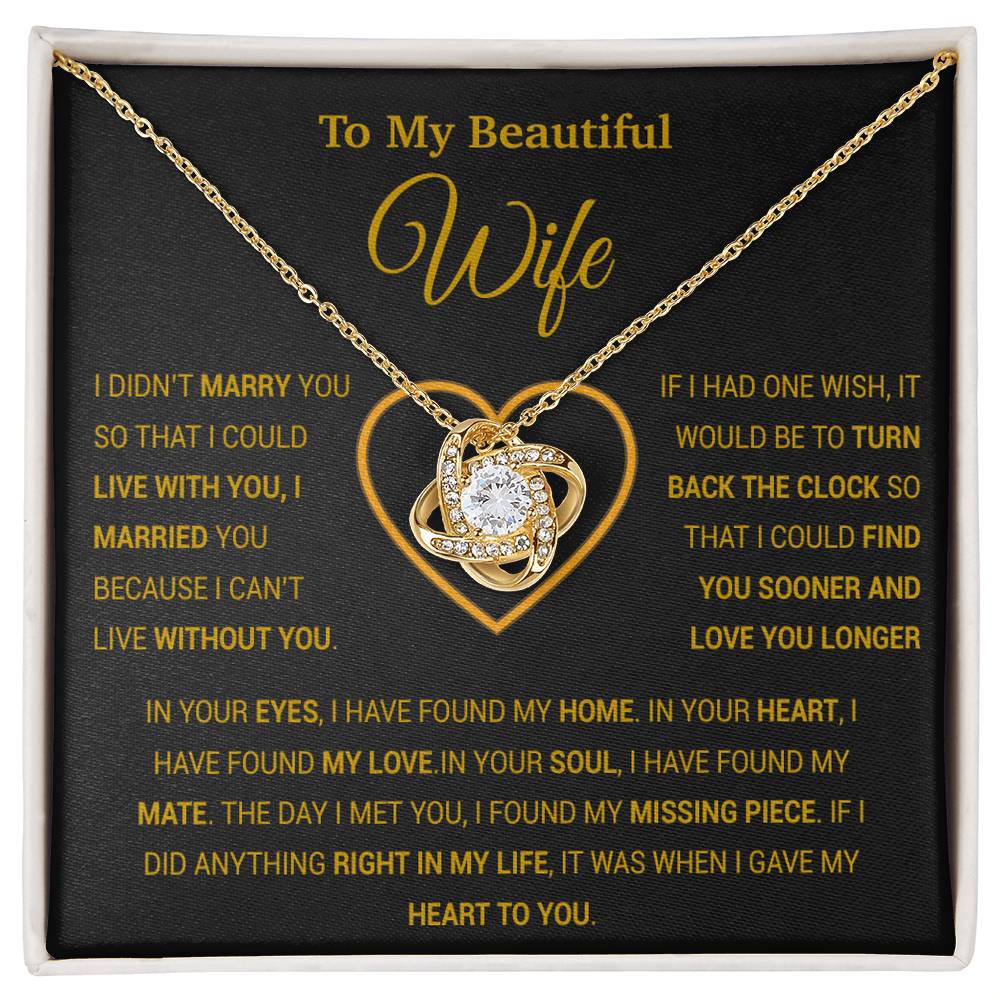 To My Wife Necklace, Gift For Wife, Anniversary Gift For Wife, Necklace For Wife 6_1_Gold