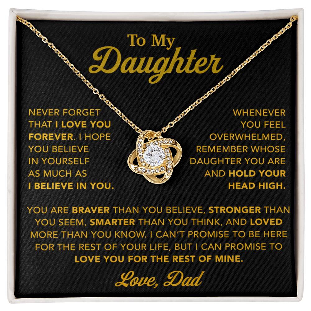 To My Daughter Necklace, Gift for Daughter from Dad, Father Daughter Necklace 26_10_Gold