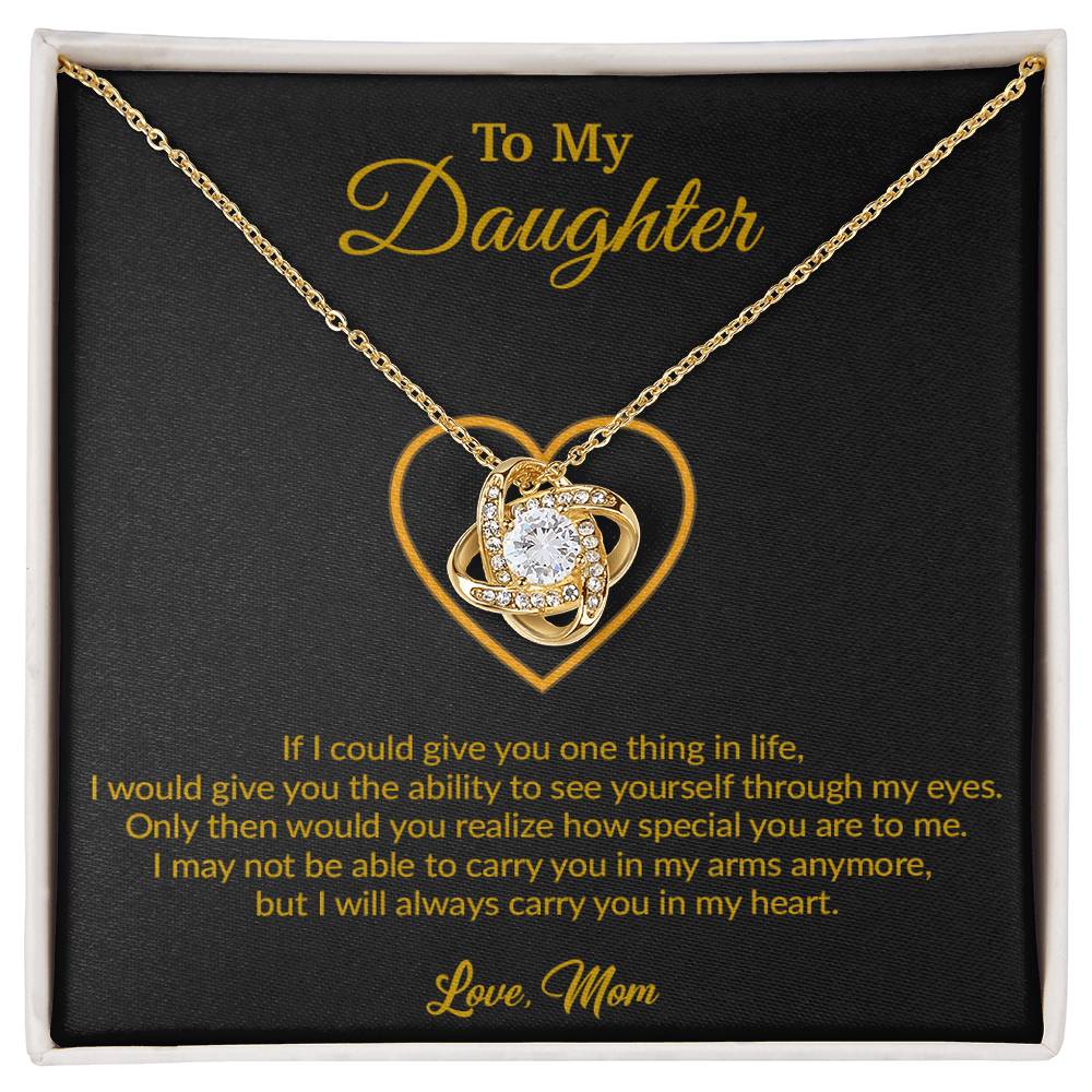 To My Daughter Necklace, Gift for Daughter from Mom, Mother Daughter Necklace 16_8_Gold