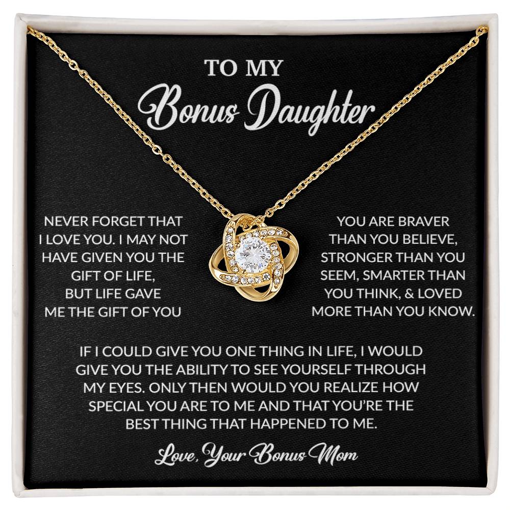 To My Bonus Daughter Necklace, Gift for Bonus Daughter, Step Daughter Birthday 5_6_Black
