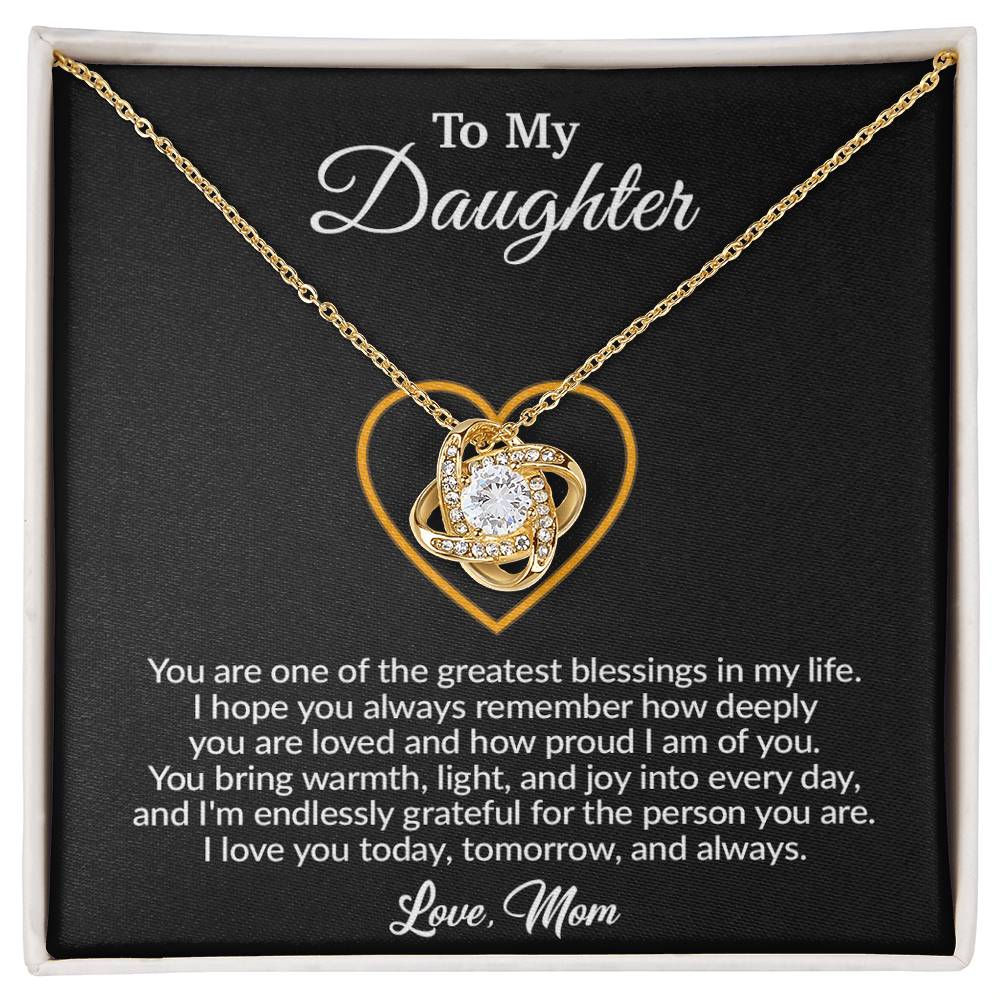 To My Daughter Necklace, Gift for Daughter from Mom, Mother Daughter Necklace 18_8_Black