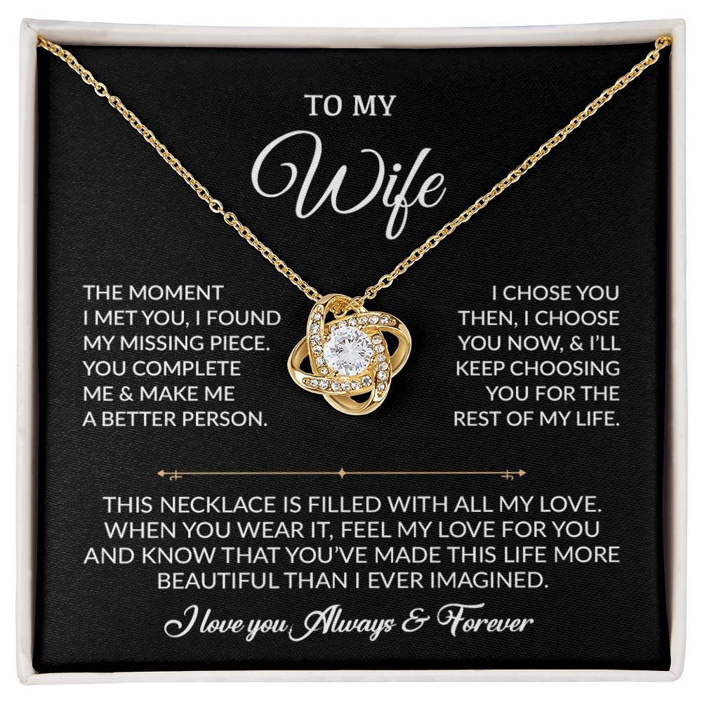 To My Wife Necklace, Gift For Wife, Anniversary Gift For Wife, Necklace For Wife 20_8_Black