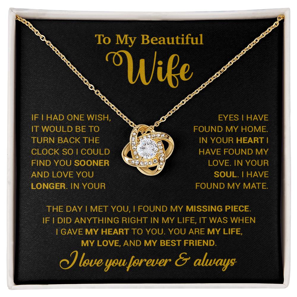 To My Wife Necklace, Wife Gift From Husband, Wife Husband Necklace, Christmas Gift 28_10_Gold