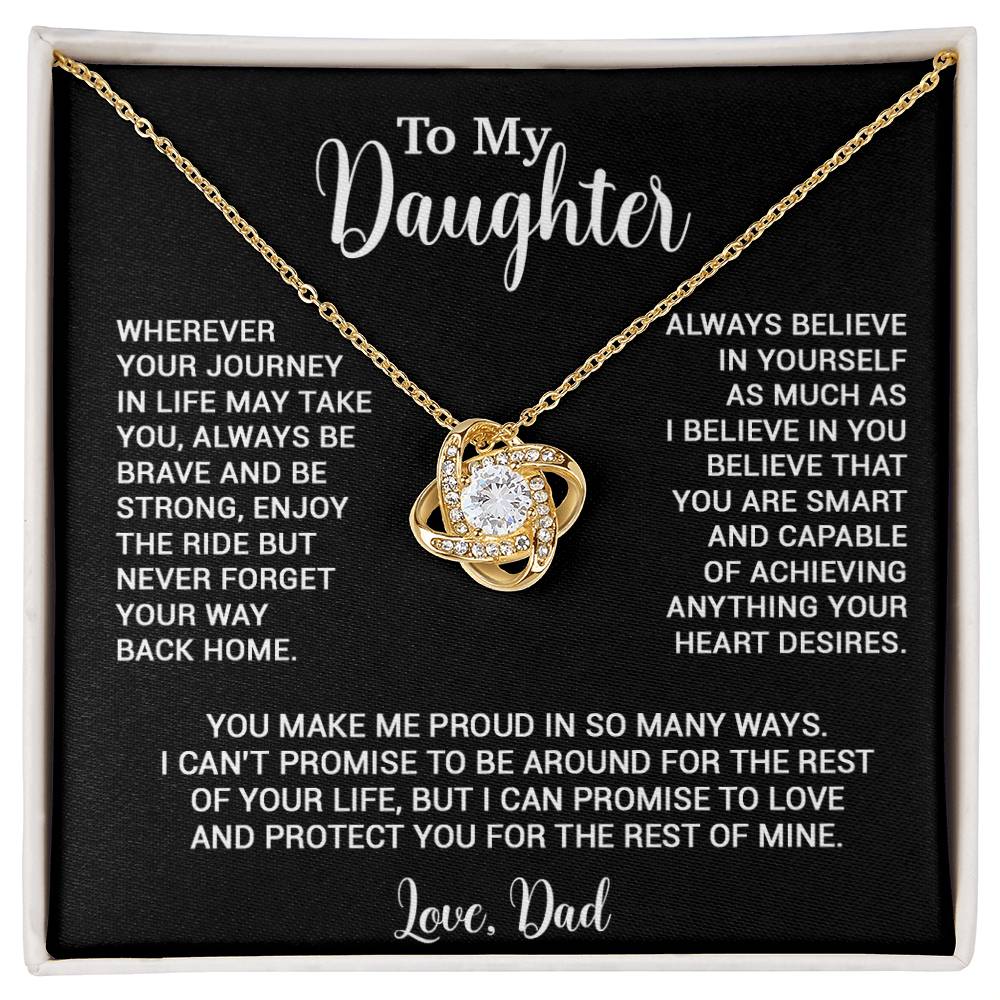 To My Daughter Necklace, Gift for Daughter from Dad, Father Daughter Necklace 3_6_Black