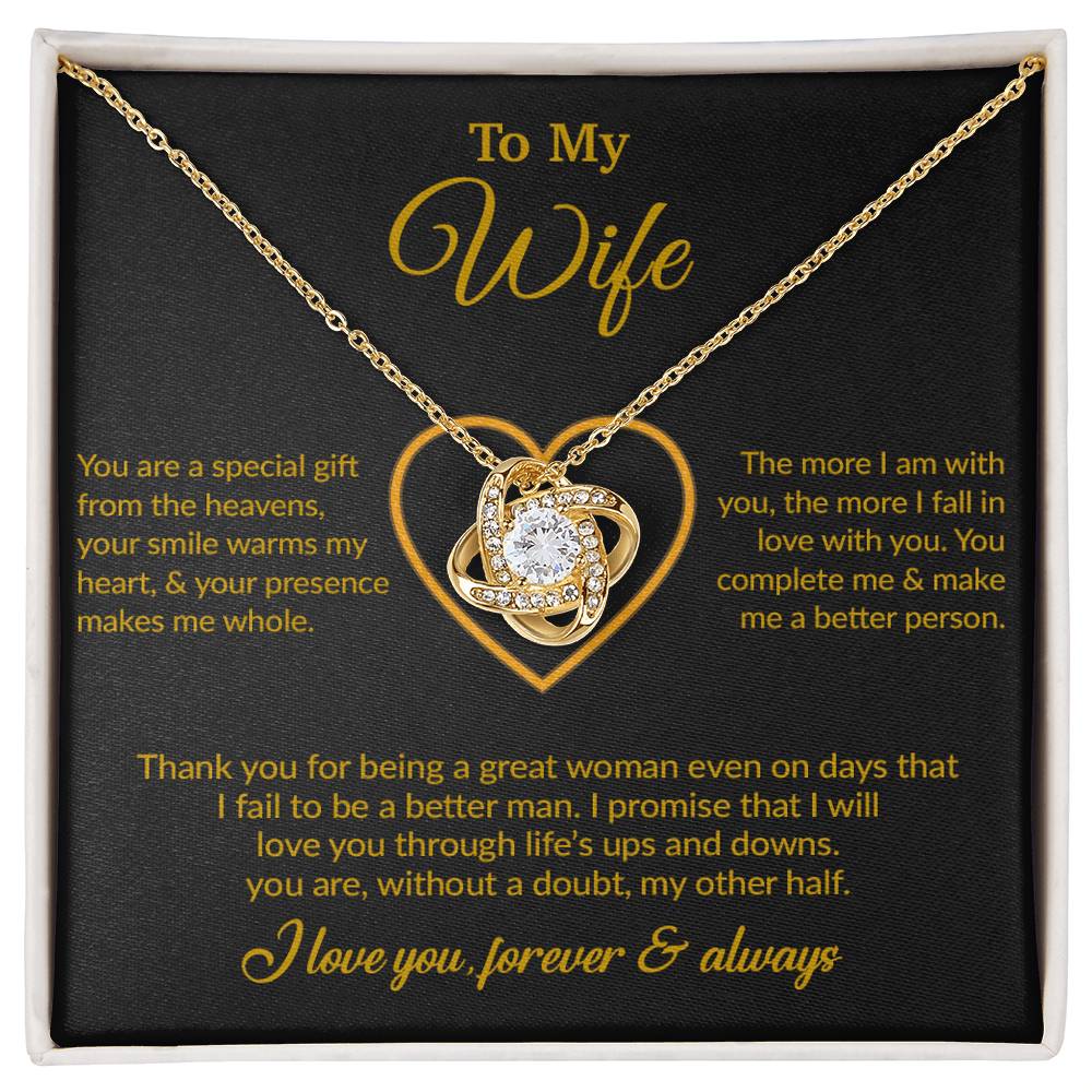 To My Wife Necklace, Gift For Wife, Anniversary Gift For Wife, Necklace For Wife 11_6_Gold