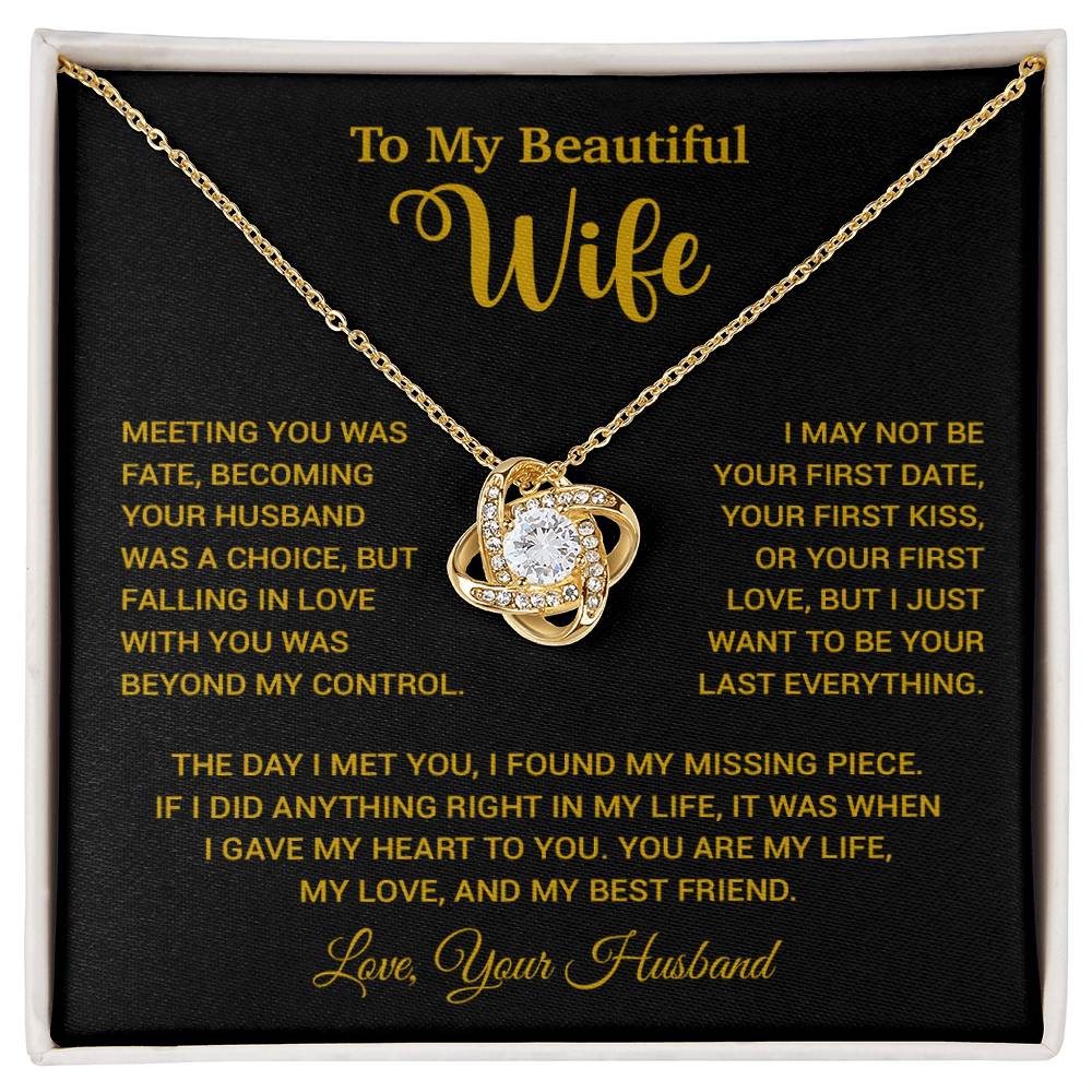 To My Wife Necklace, Wife Gift From Husband, Wife Husband Necklace, Christmas Gift 13_10_Gold