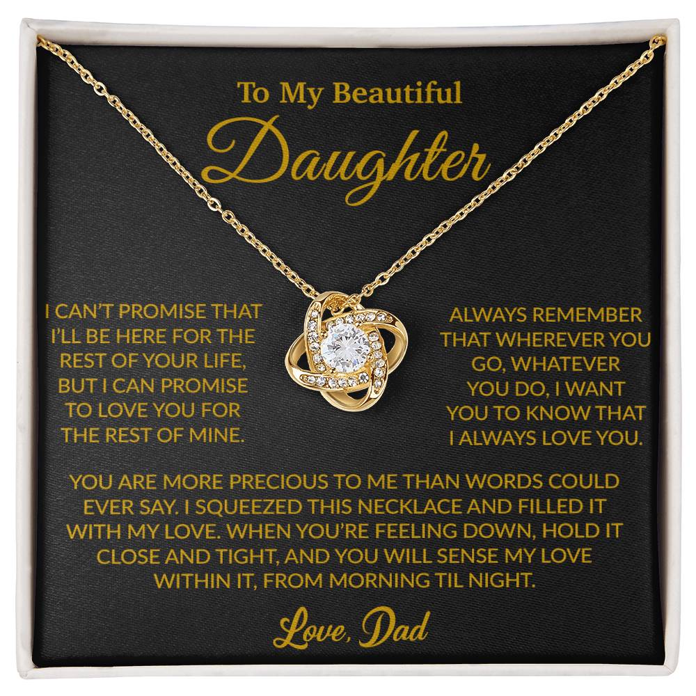 To My Daughter Necklace, Gift for Daughter from Dad, Father Daughter Necklace 8_6_Gold