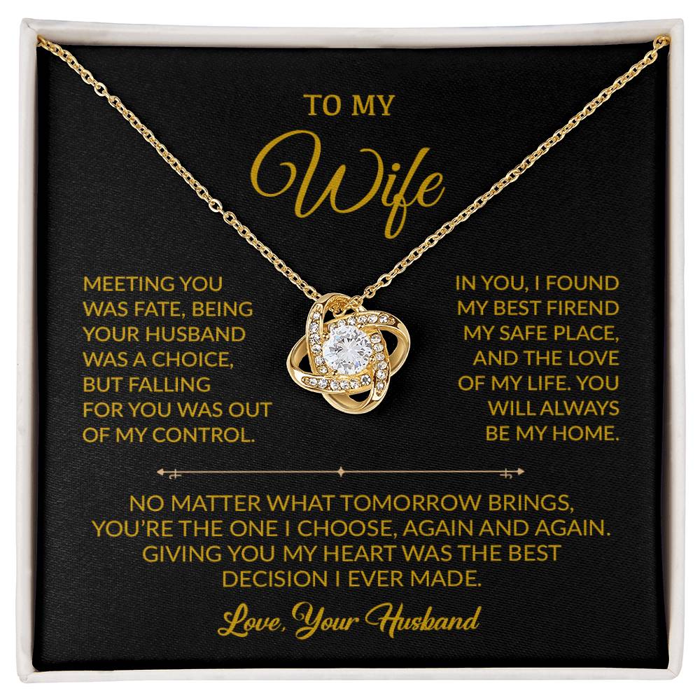 To My Wife Necklace, Gift For Wife, Anniversary Gift For Wife, Necklace For Wife 22_8_Gold