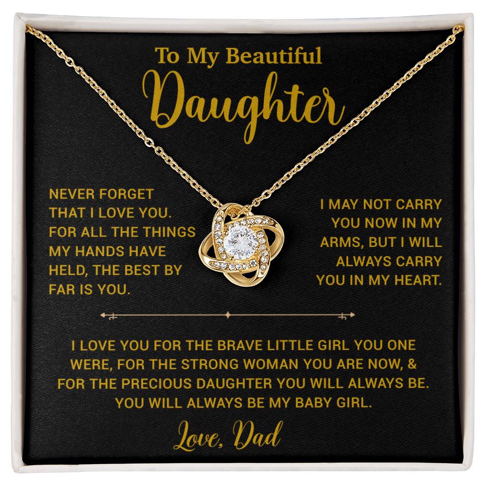 To My Daughter Necklace, Gift for Daughter from Dad, Father Daughter Necklace 14_6_Gold