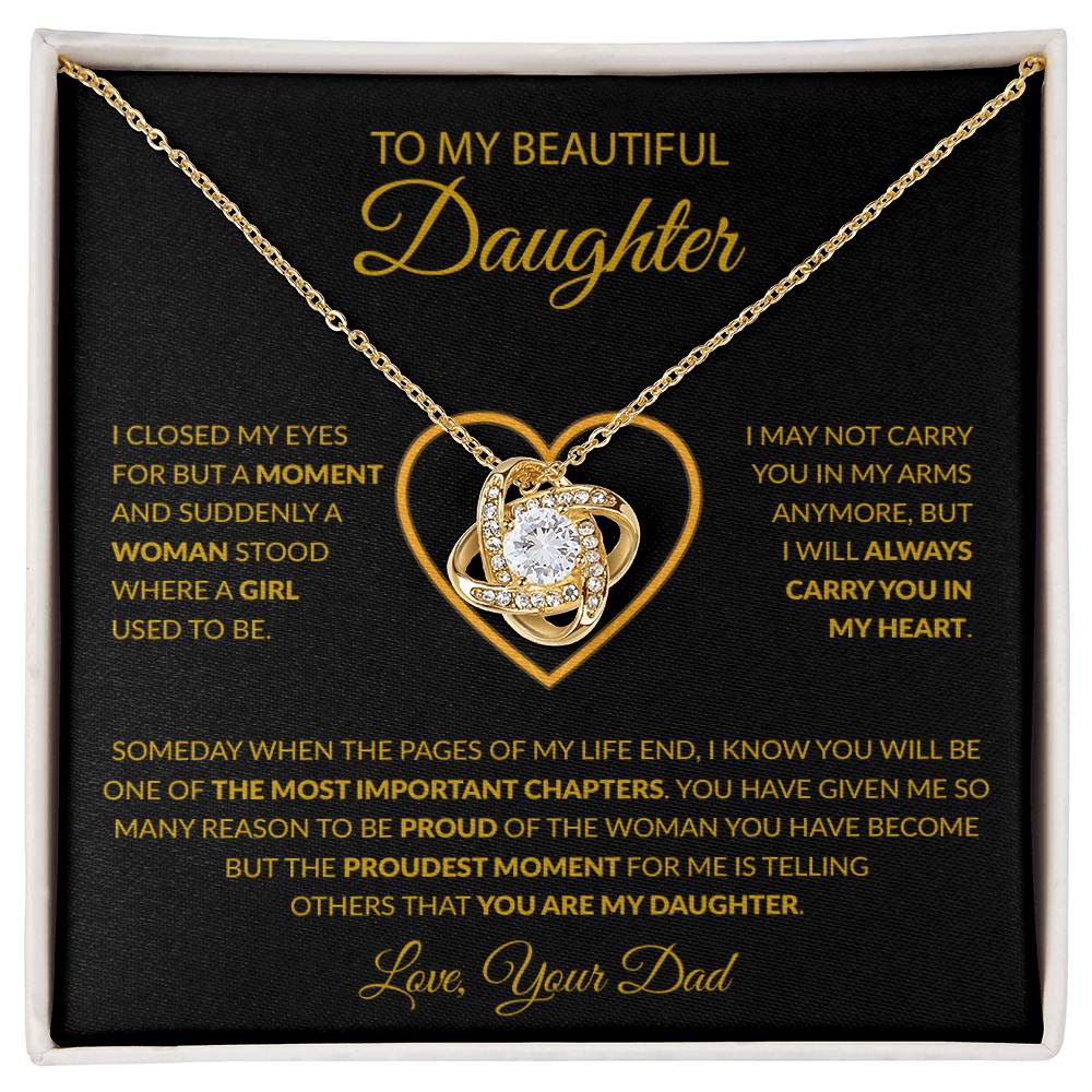 To My Daughter Necklace, Gift For Daughter From Dad, Daughter Father Necklace 8_12_Gold