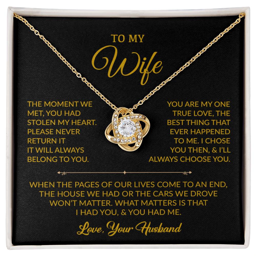 To My Wife Necklace, Gift For Wife, Anniversary Gift For Wife, Necklace For Wife 1_9_Gold