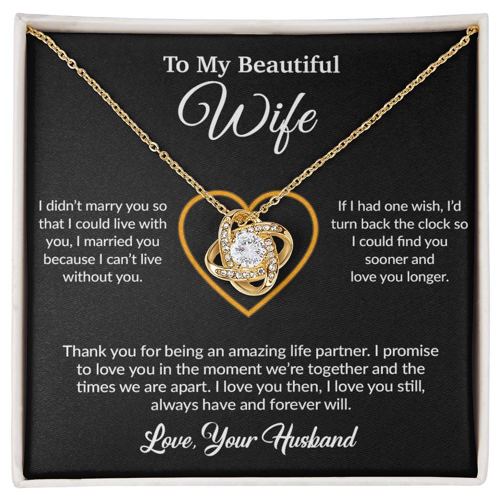 To My Wife Necklace, Gift For Wife, Anniversary Gift For Wife, Necklace For Wife 12_6_Black