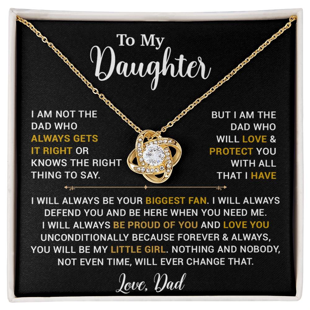 To My Daughter Necklace, Gift for Daughter from Dad, Father Daughter Necklace 13_4_Gold