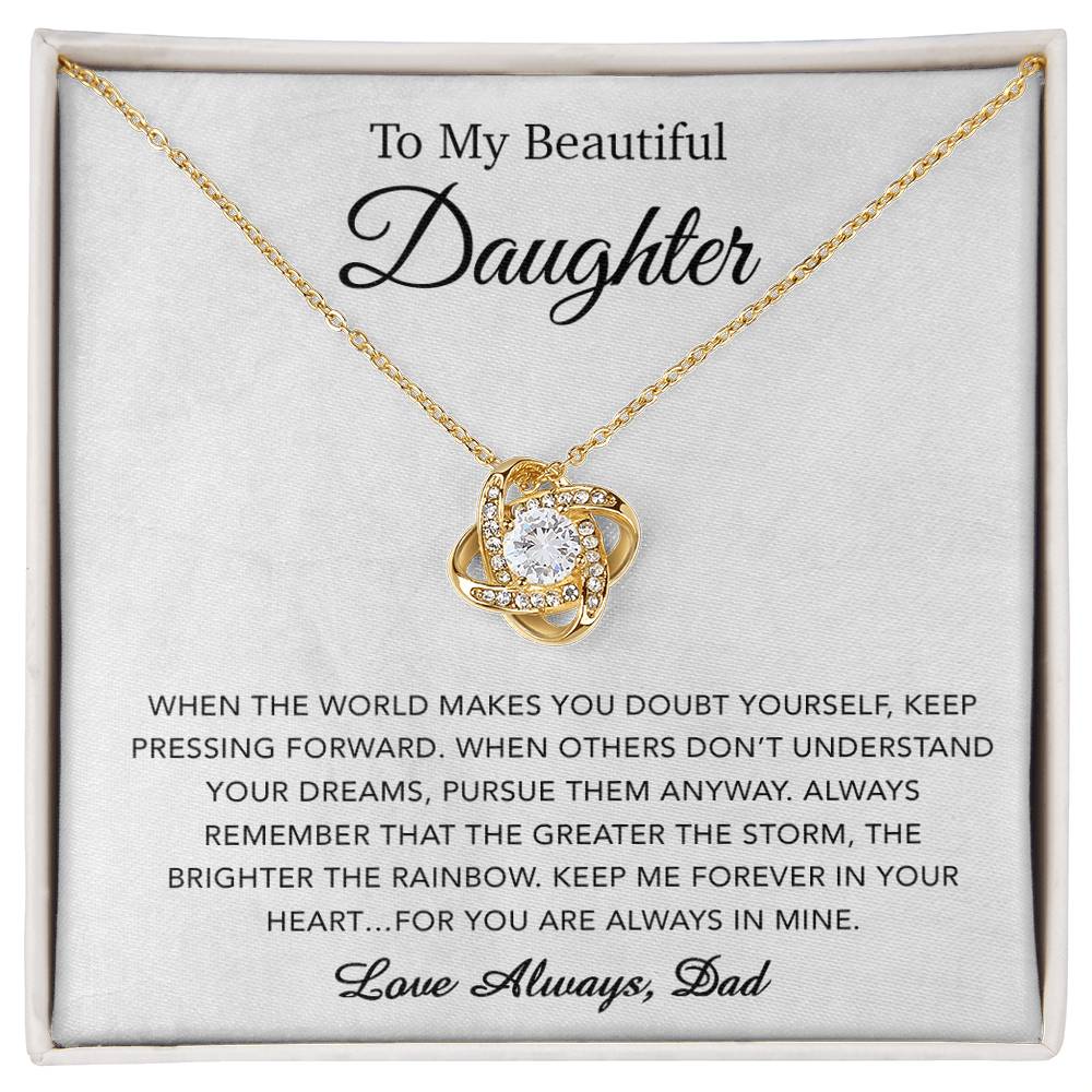 To My Daughter Necklace, Gift for Daughter from Dad, Father Daughter Necklace 20_5_White