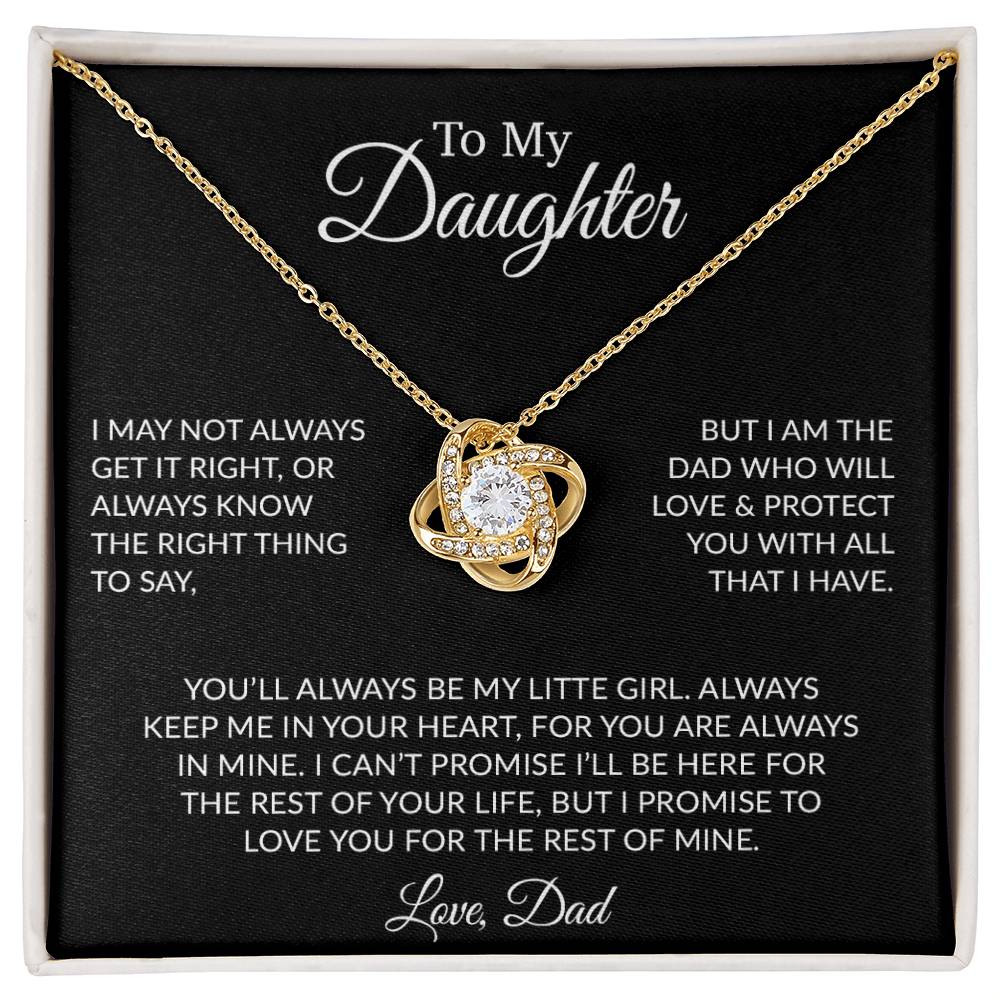 To My Daughter Necklace Gift for Daughter from Dad,Daughter Father Necklace 17_6_Black