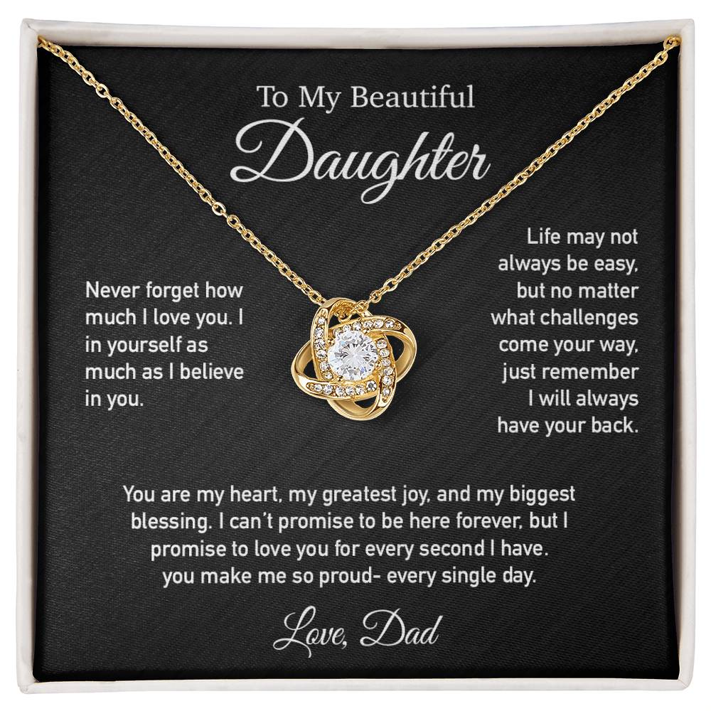 To My Daughter Necklace, Daughter Father Necklace, Daughter Gift From Dad 3_6_Black
