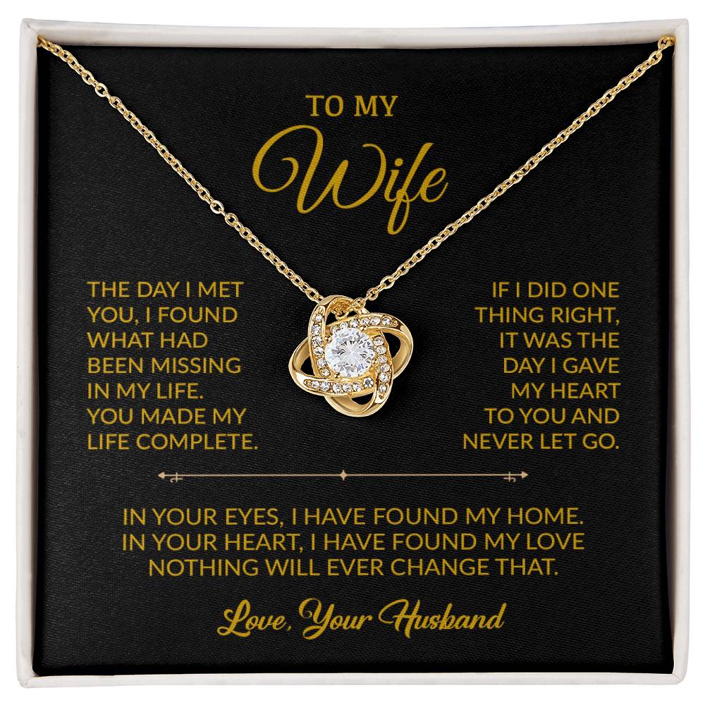To My Wife Necklace, Gift For Wife, Anniversary Gift For Wife, Necklace For Wife 9_9_Gold
