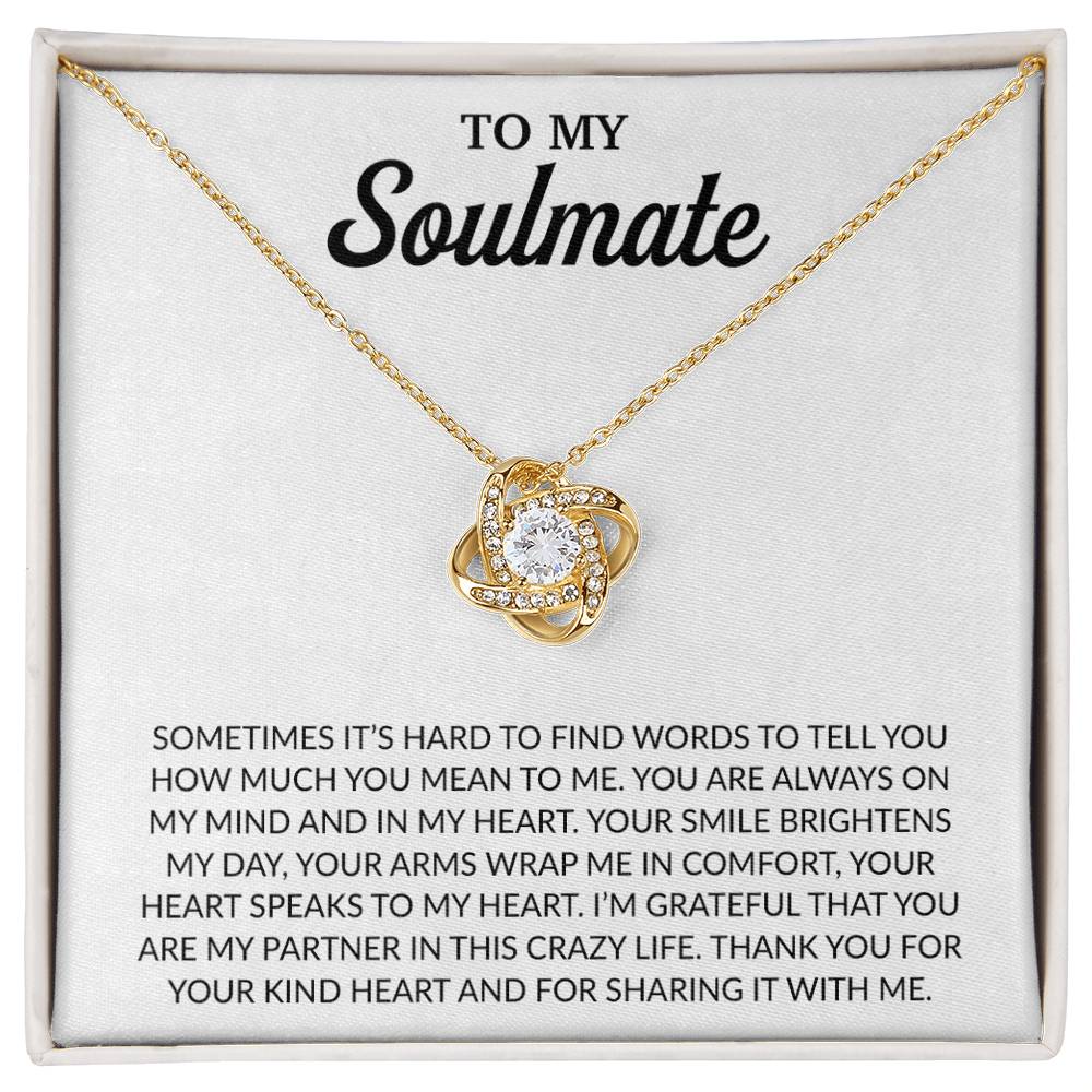 To My Soulmate Necklace, Anniversary Gift for Her, Gifts for Wife, Gifts for Girlfriend_White