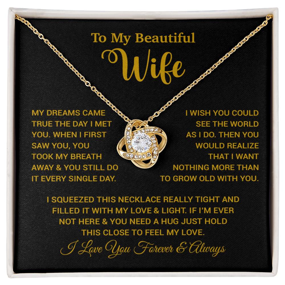 To My Wife Necklace, Wife Gift From Husband, Wife Husband Necklace, Christmas Gift 24_9_Gold