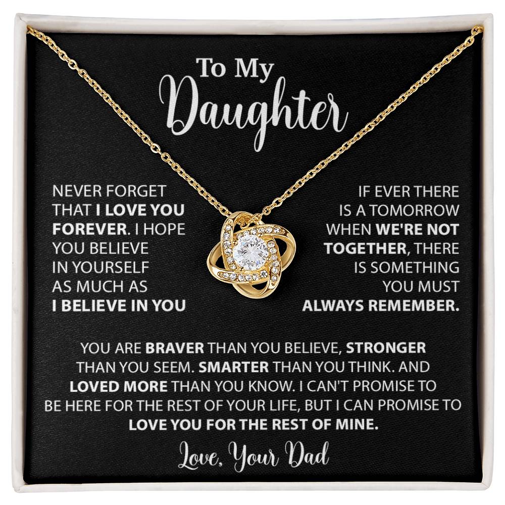To My Daughter Necklace Gift for Daughter from Dad,Daughter Father Necklace 14_4_Black